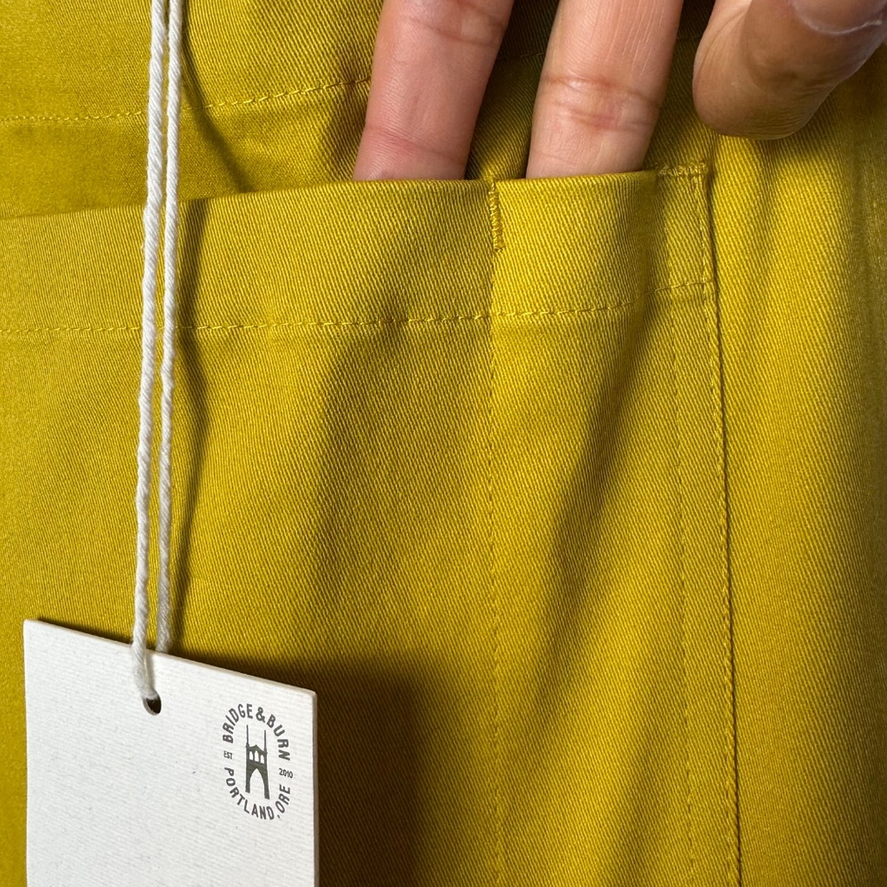 NWT -Yellow- Bridge & Burn Wide Leg Cropped Overalls - Picture 9 of 13